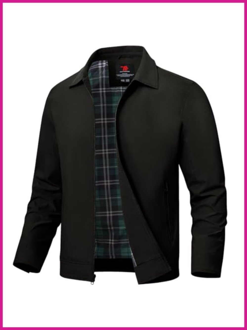 Mens Lightweight Windbreaker Jacket Full Zip Casual Work Golf